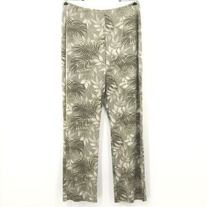 Chicos Easywear Pull On Pants Size 1 Short Slinky Liquid Knit Ferns Wide Leg